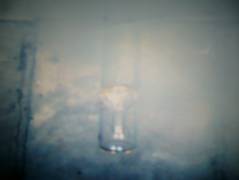 Suspension of experimental quartz powder: b) dust plume during suspension